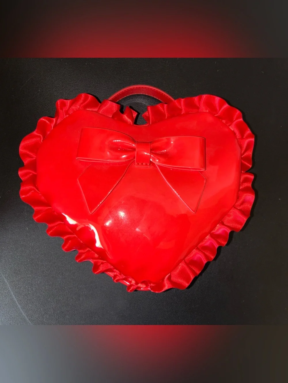 Red Heart-Shaped Bow Bag
